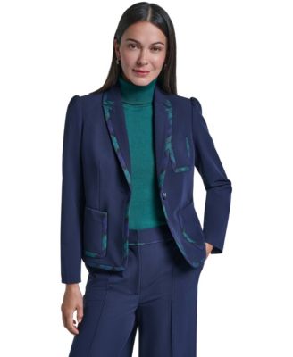 Women's Framed Puff-Sleeve Shoulder Padding Blazer
