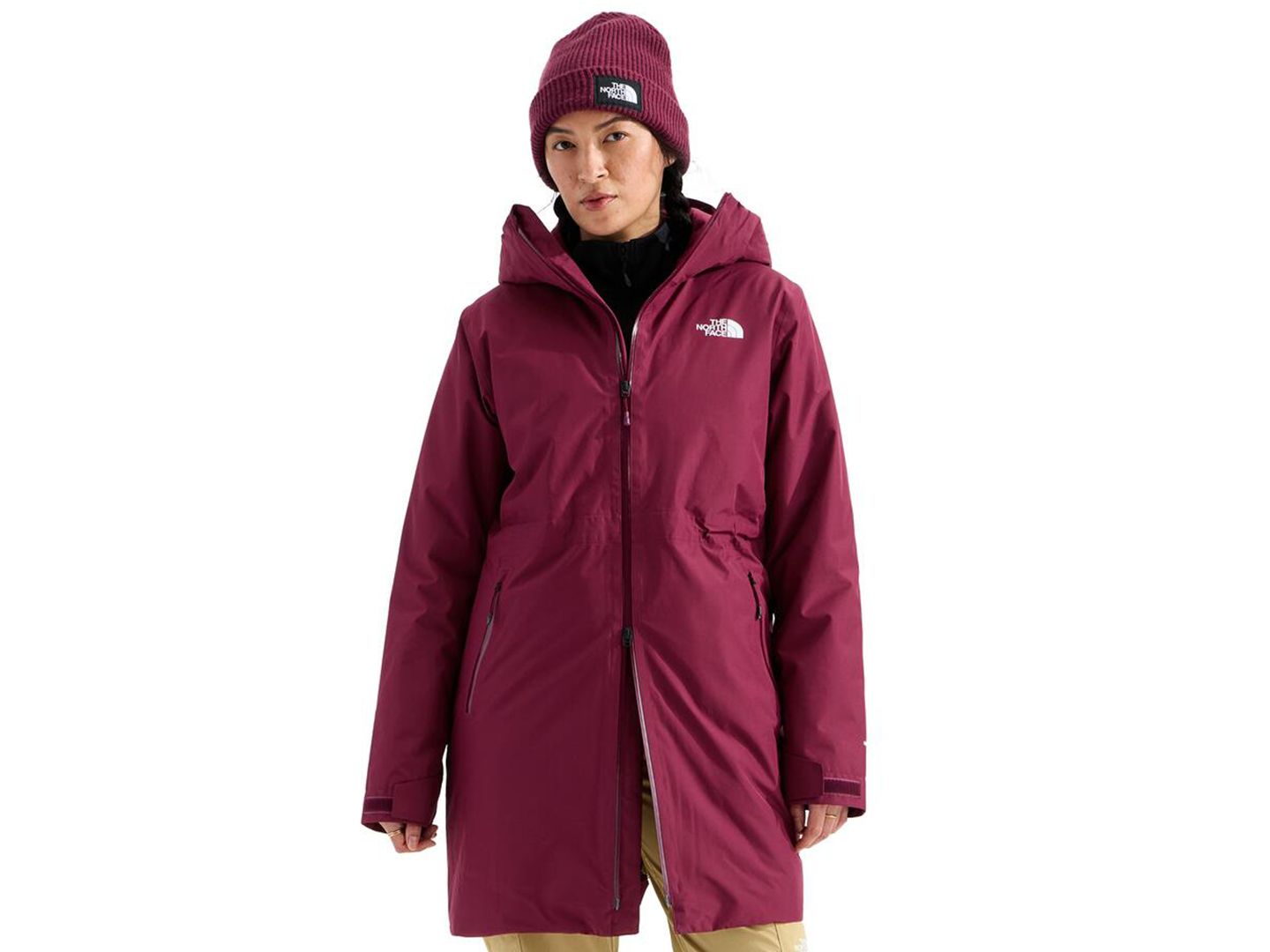 Женская куртка The North Face Hikesteller Insulated Parka, цвет: Бордовый — фото 1
