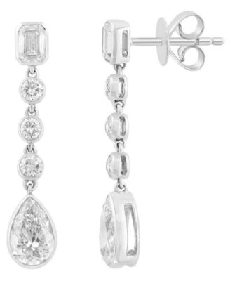 Lab-Grown Diamond Drop Earrings (2-1/6 ct. t.w.) in 14k White Gold
