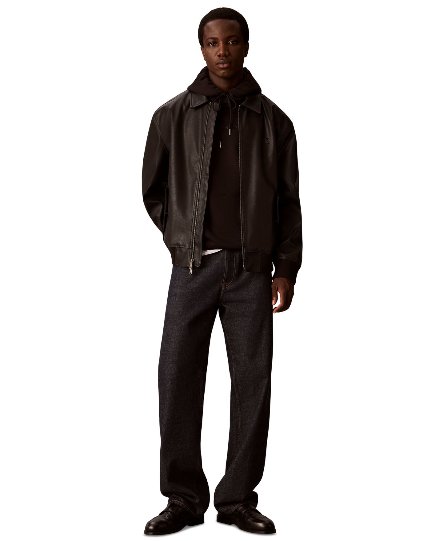 Мужское худи Calvin Klein CK Logo Classic-Fit, цвет: Чёрный — фото 2