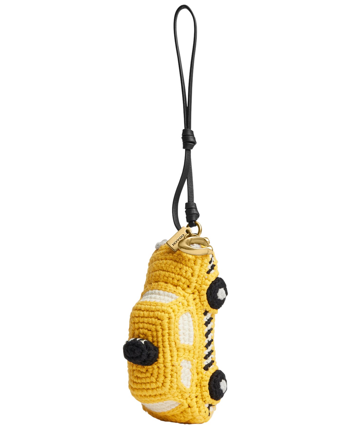Женский брелок Coach Taxi Crochet Bag Charm, цвет: Латунный / Жёлтый разноцветный — фото 1