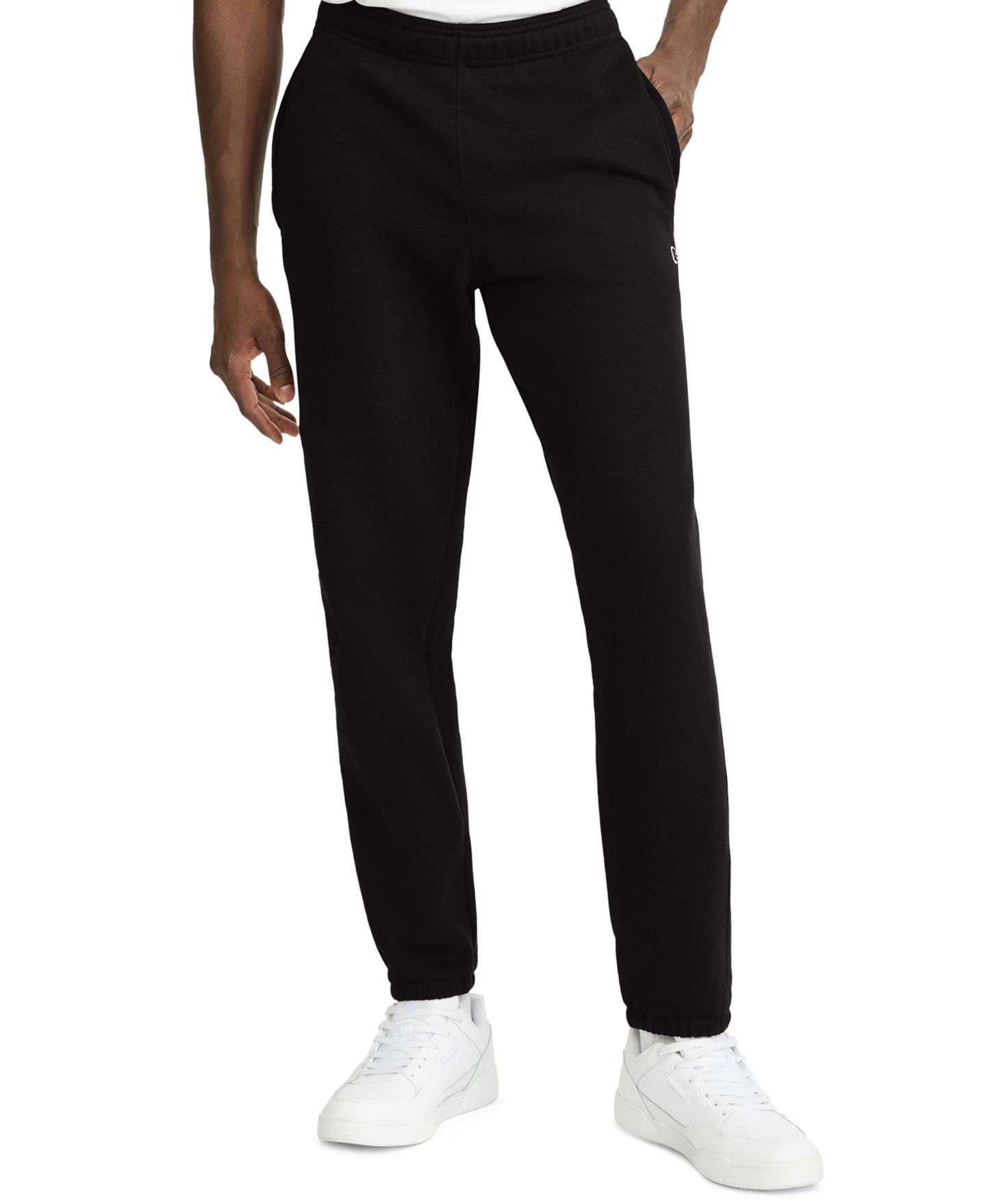 Мужские брюки Champion Powerblend Fleece Elastic-Waistband Cinched-Hem Sweatpants, цвет: Чёрный — фото 1