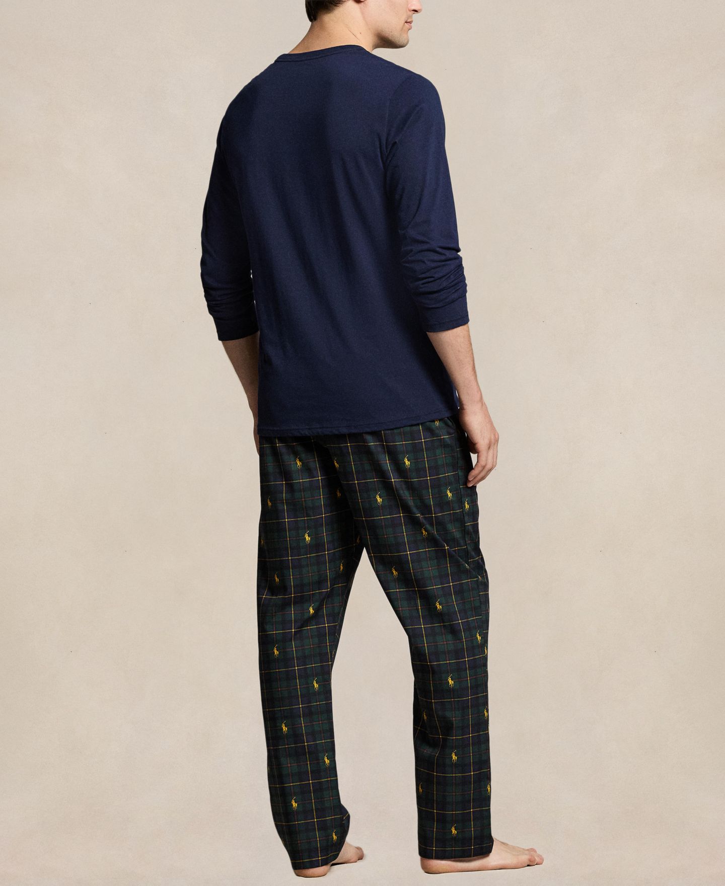 Пижамный комплект для мужчин, 2 предмета — Polo Ralph Lauren, цвет: Тёмно-синий / Золотой — фото 5