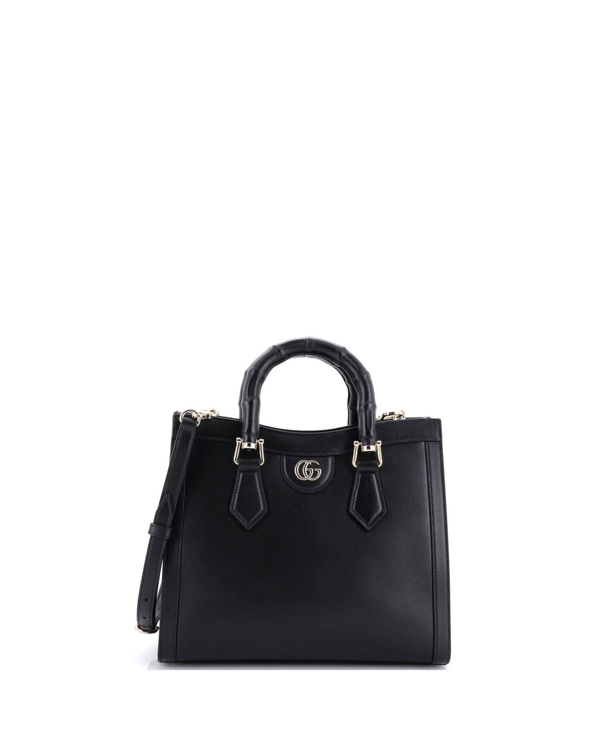 Pre-Owned Gucci Small Diana Nm Bamboo Handle Tote Leather - Black