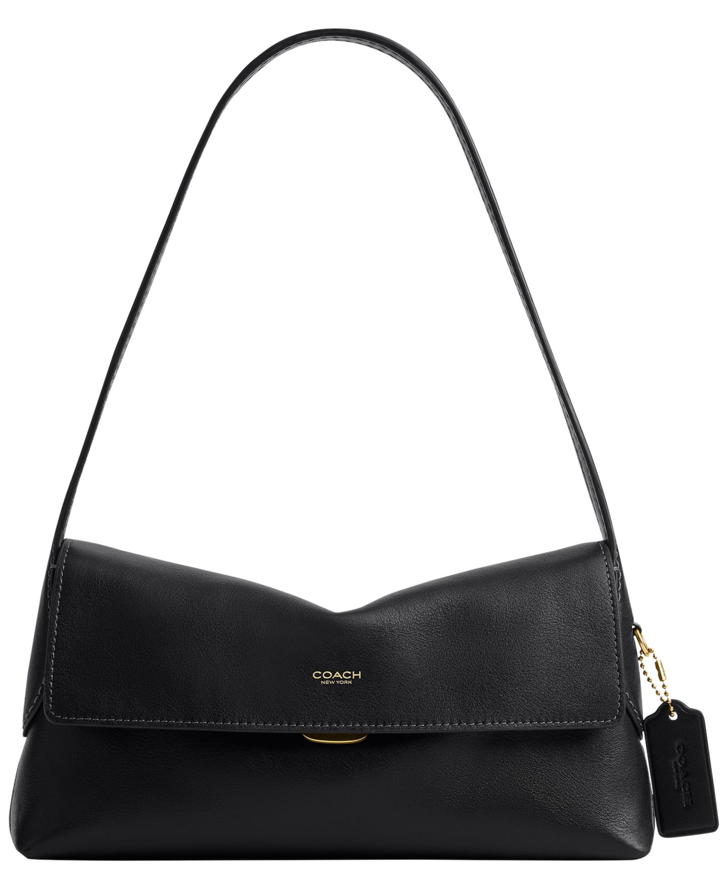 Женская сумка Coach Chelsea 26 из натуральной зернистой кожи, на плечо, маленькая, цвет: Латунный / Чёрный — фото 1