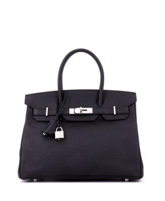 Pre-Owned Hermes Birkin 30 Handbag Black Epsom with Palladium Hardware