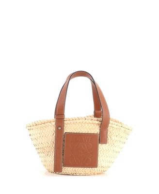 Small Woven-Raffia Basket Tote