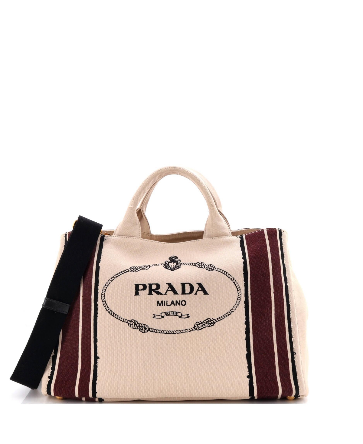 Pre-Owned Prada Large Canapa Convertible Tote Printed Canvas