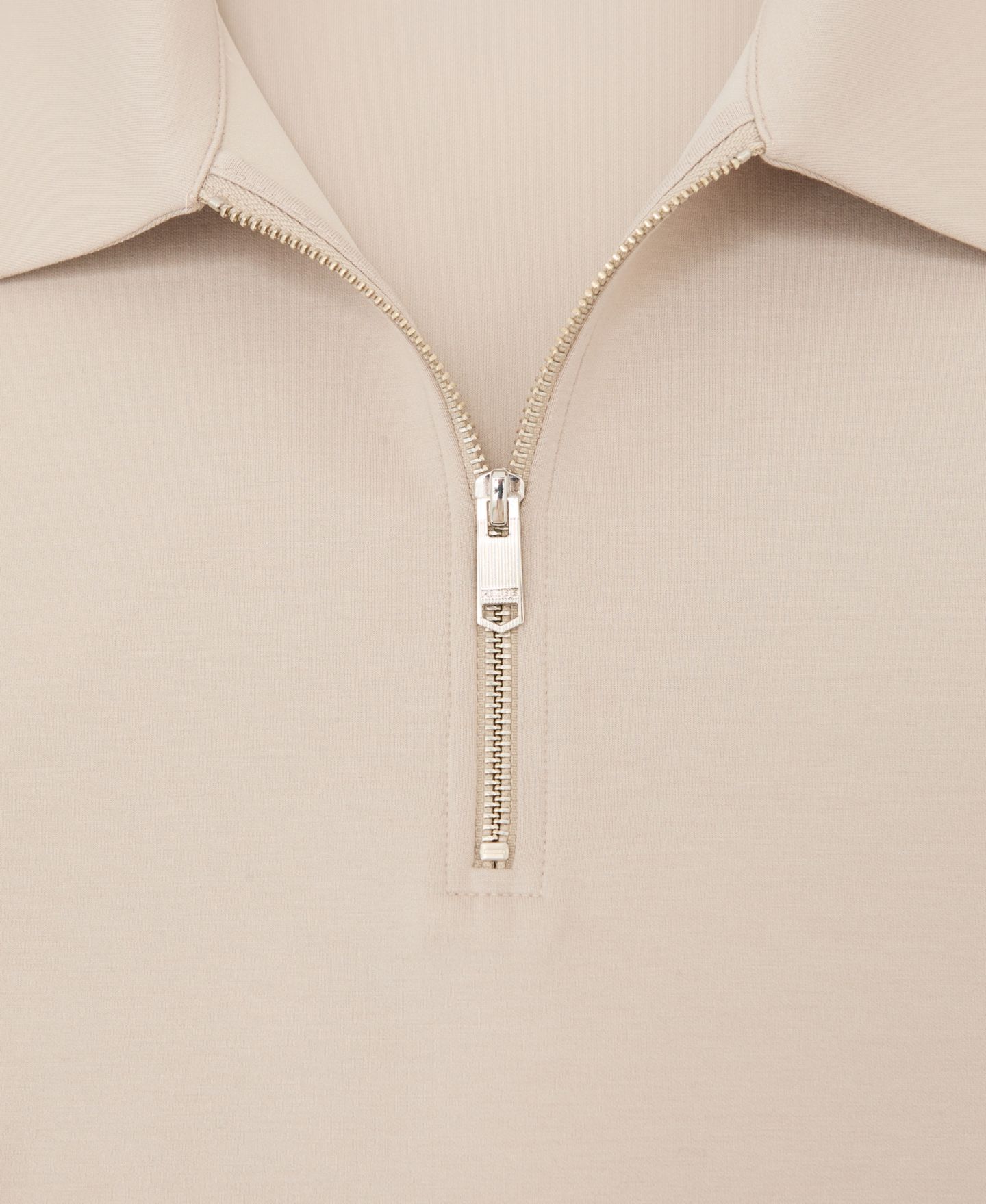 Мужская толстовка REISS Prince Premium Interlock Half-Zip Polo, цвет: Серо-бежевый — фото 4