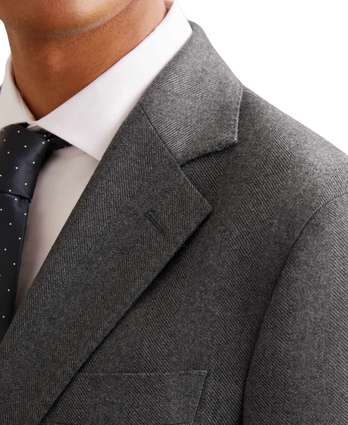 Мужской пиджак REISS Jackal Wool Flannel Single-Breasted Classic-Fit Blazer, цвет: Угольный серый — фото 4