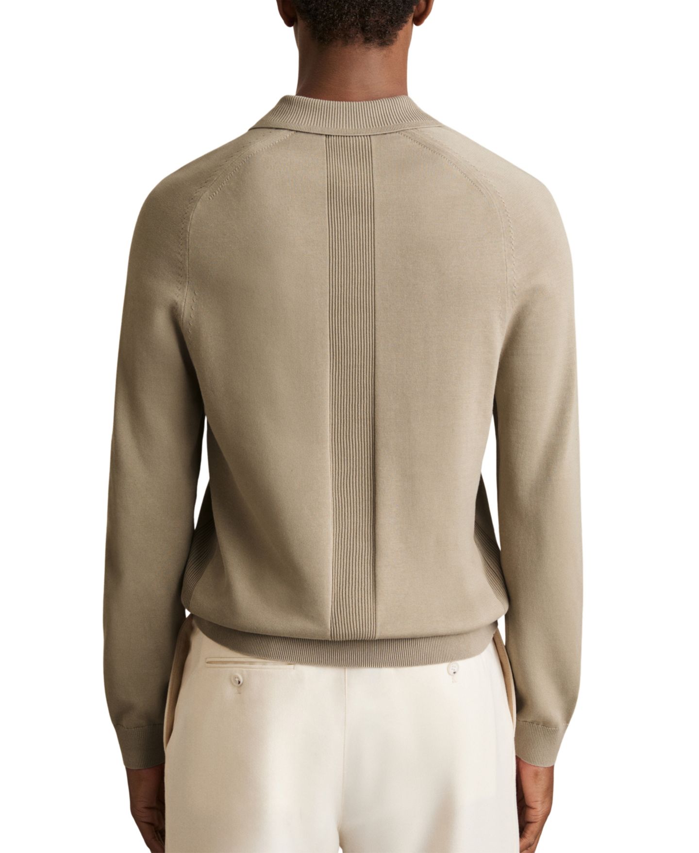 Мужское поло REISS Clinton Slim-Fit Concealed-Placket Polo, цвет: Светлый шалфейный зелёный — фото 5