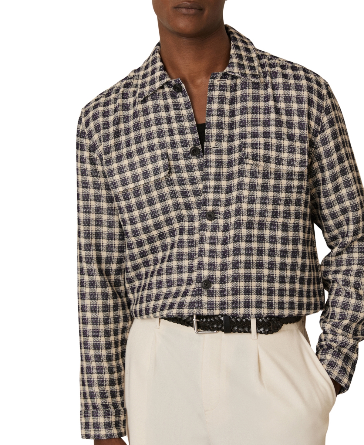 Reiss Men's Ribona Check Regular-Fit Overshirt