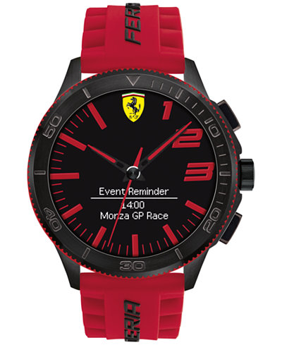 Ferrari Men's Analog-Digital Scuderia XX Ultraveloce Red Silicone Strap Smart Watch 48mm 0830376