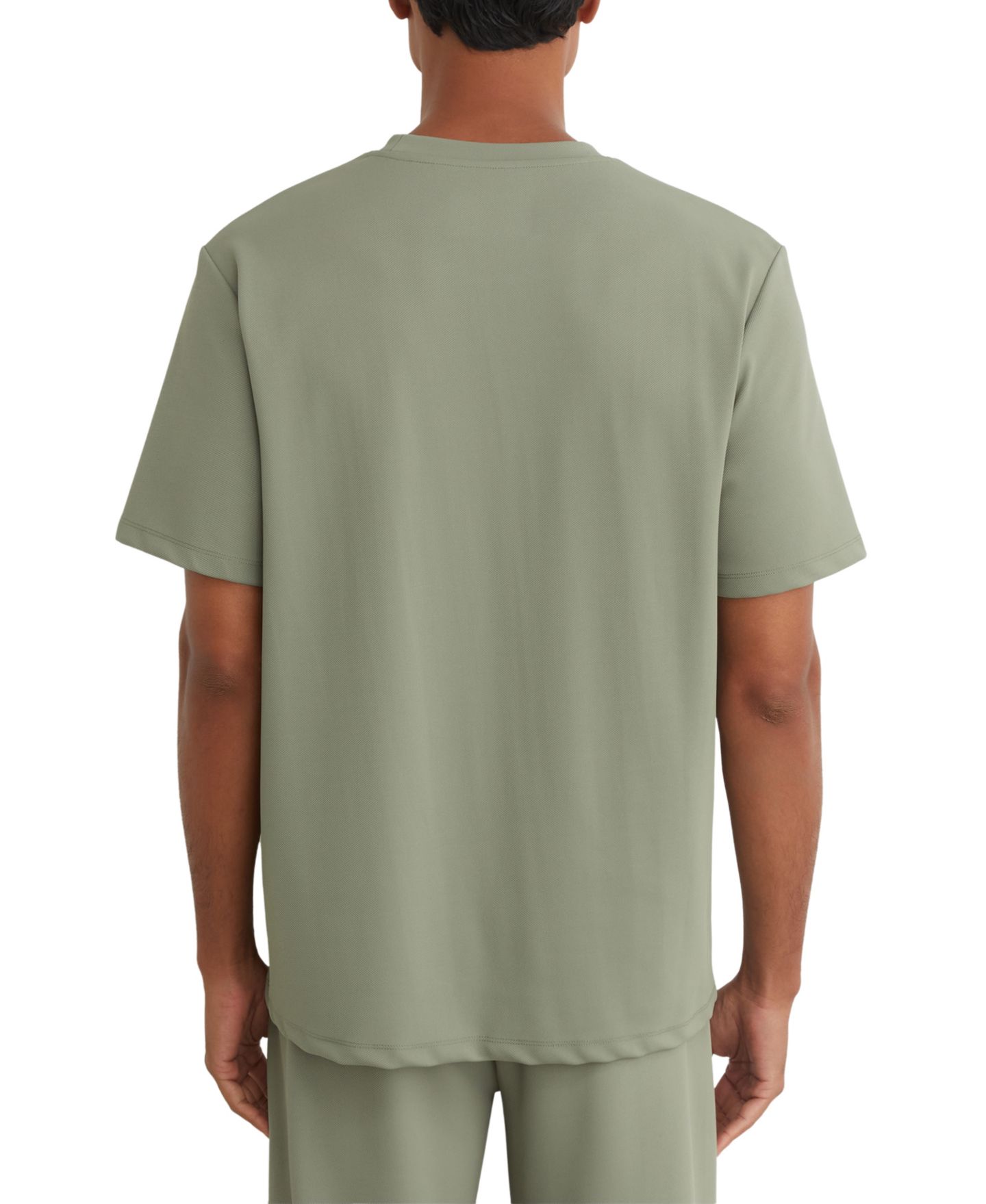 Мужская футболка REISS R-Flex Day Stretch-Twill Modern-Fit Crewneck, цвет: Шалфейный зелёный — фото 5