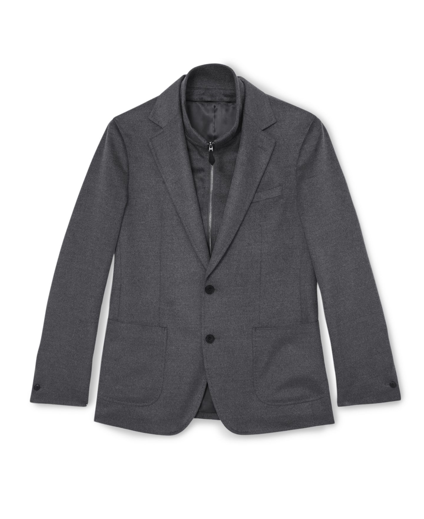 Мужской приталенный однобортный блейзер Reiss Patch из шерстяной смеси, цвет: Угольный — фото 2