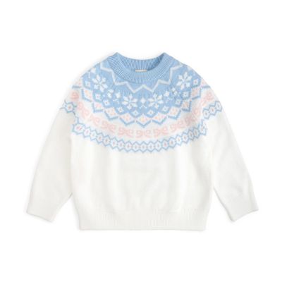 Girls' 4-16 Frost Fair Isle Long-Sleeve Sweater