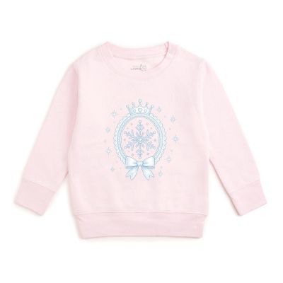Toddler Girls' 2T-5T Snowflake Princess Crewneck Long-Sleeve Sweatshirt