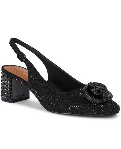 Женские туфли-лодочки Kurt Geiger London Chelsea на блочном каблуке с открытой пяткой, цвет: Чёрный