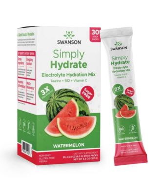 Simply Hydrate Sugar-Free Electrolyte Mix, 30 Packets, Variety Pack (Watermelon)