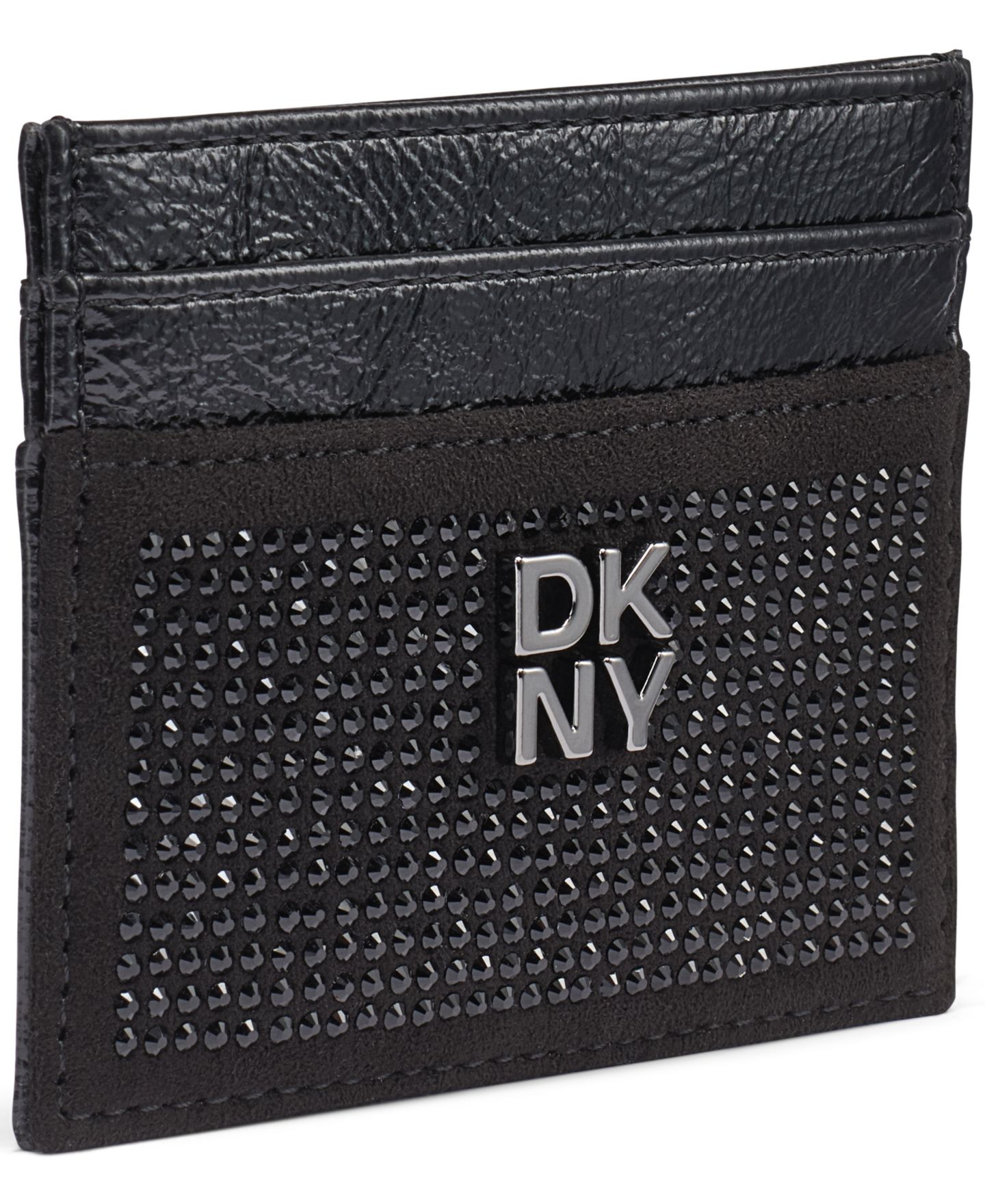 Женский картхолдер DKNY Margot со стразами Hotfix, цвет: Чёрный / Графитовый — фото 3