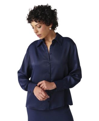 Women's Esther Collared Satin Shirt