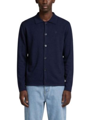 Men's Milano Button-Front Collared Long-Sleeve Cardigan