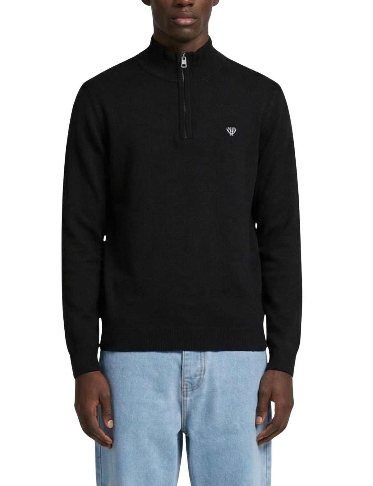 Walker & Hunt Men's Huxley Quarter-Zip Mock Neck Sweater