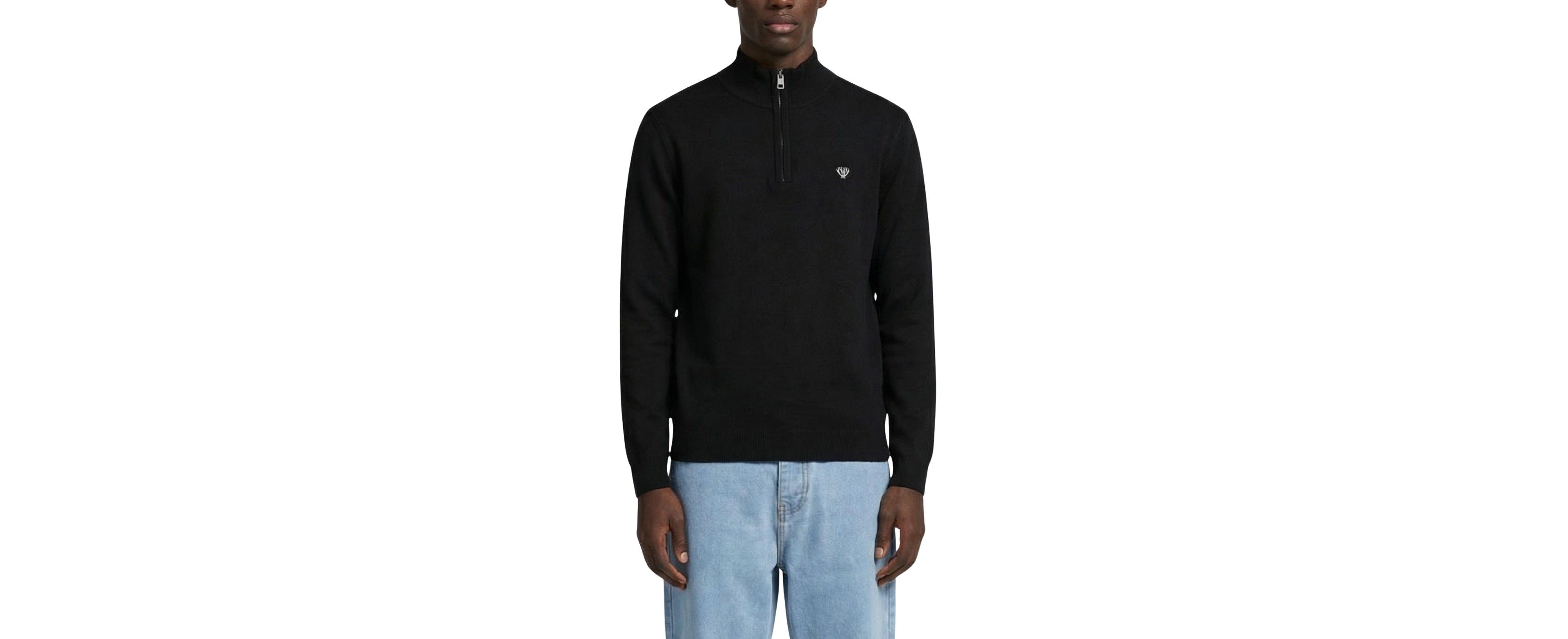 Walker & Hunt Men's Huxley Quarter-Zip Mock Neck Sweater