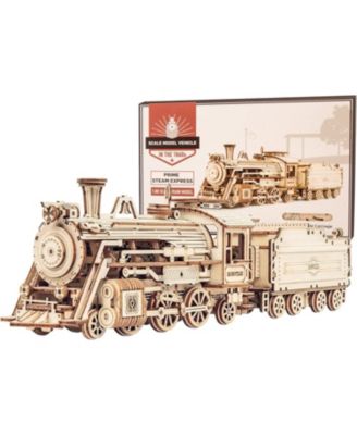 ROBOTIME 3D Wooden Puzzle MC501 Steam Express Adults Train Model Kits-Brain Teaser Puzzles Vehicle Building Kits-Unique Gift for Teens on Birthday Day