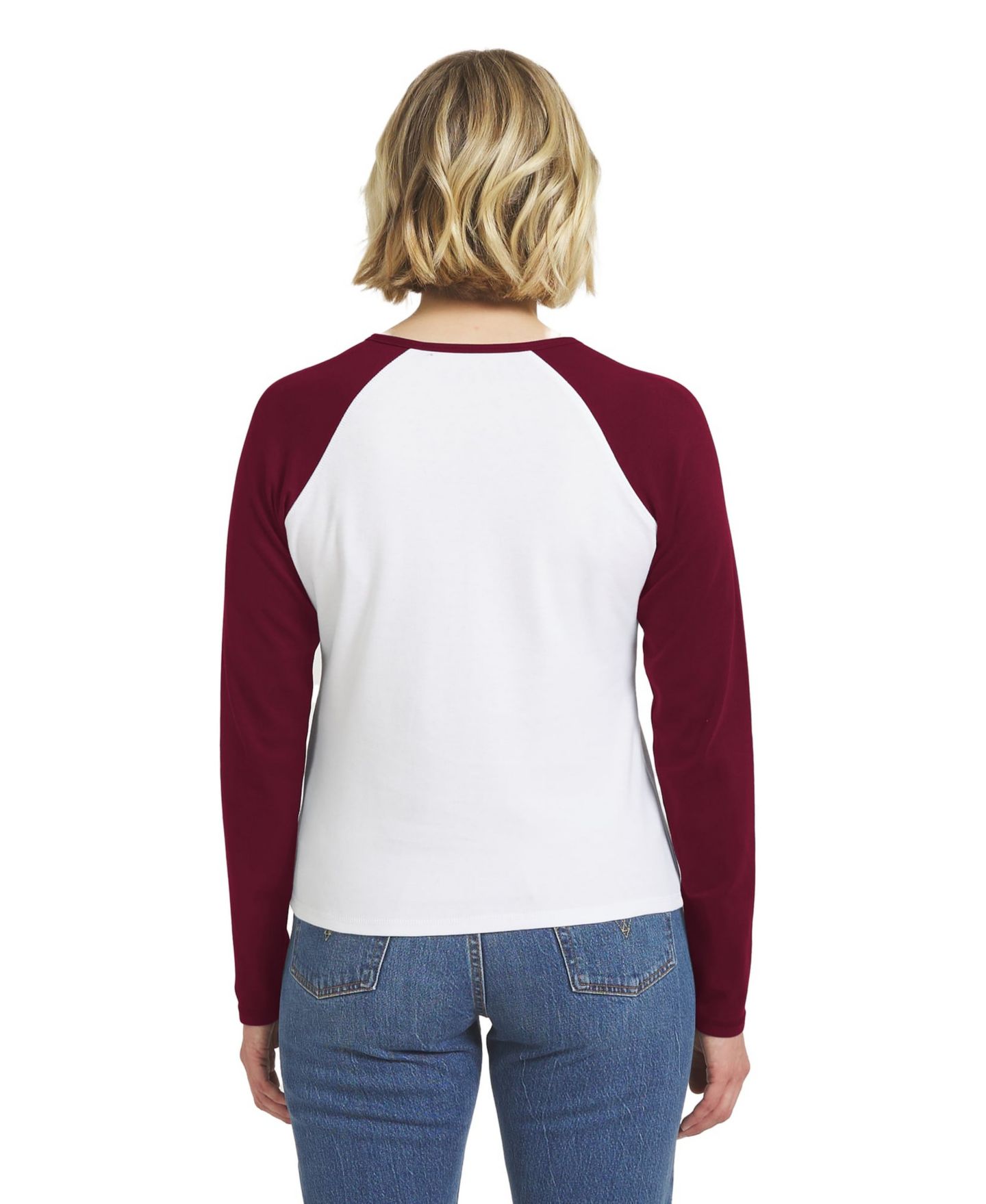 Женская футболка WEAR by Erin Andrews White/Burgundy Washington Commanders Henley Long Sleeve Raglan — фото 2
