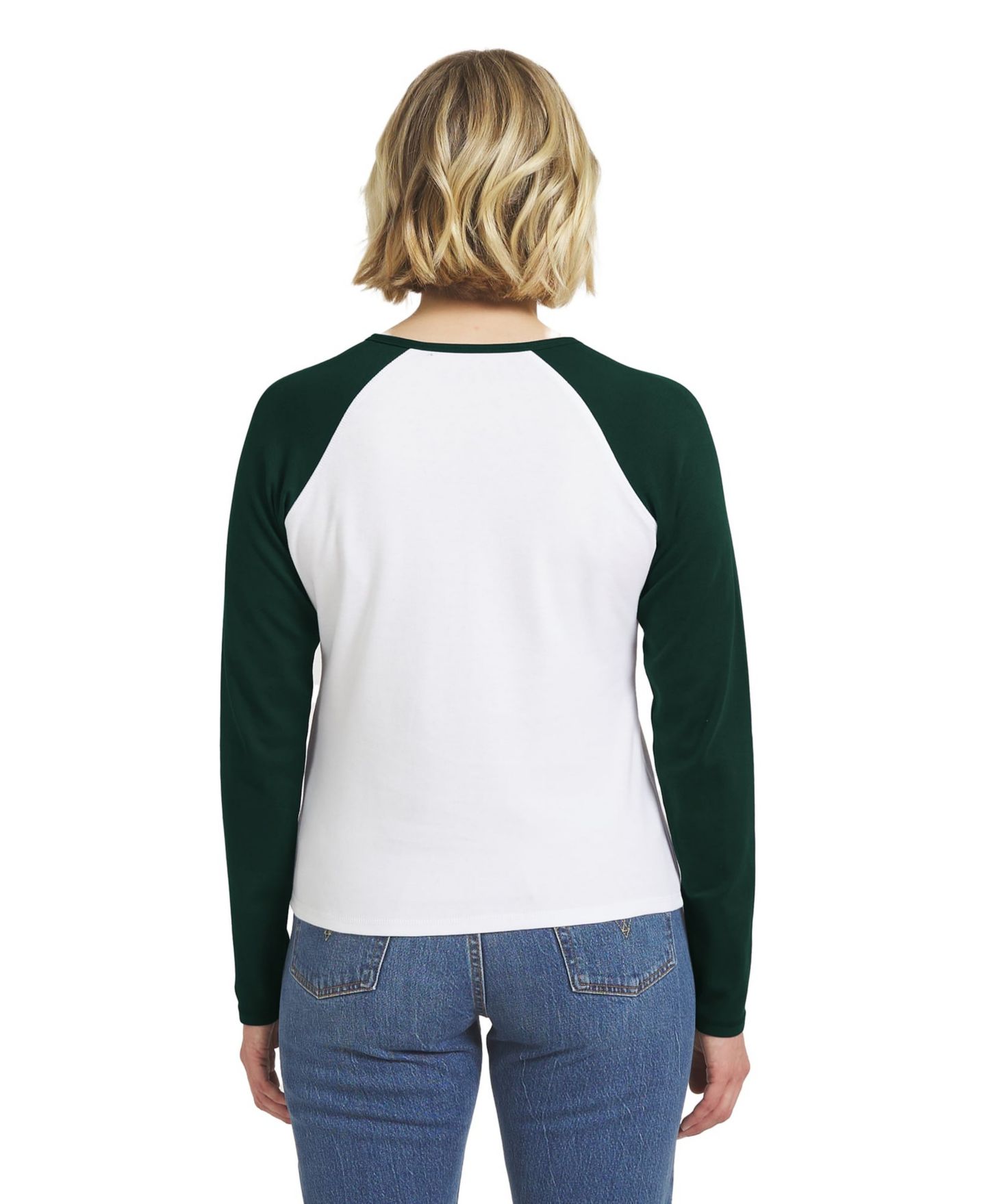Женская футболка WEAR by Erin Andrews White/Green Green Bay Packers Henley Long Sleeve Raglan — фото 2