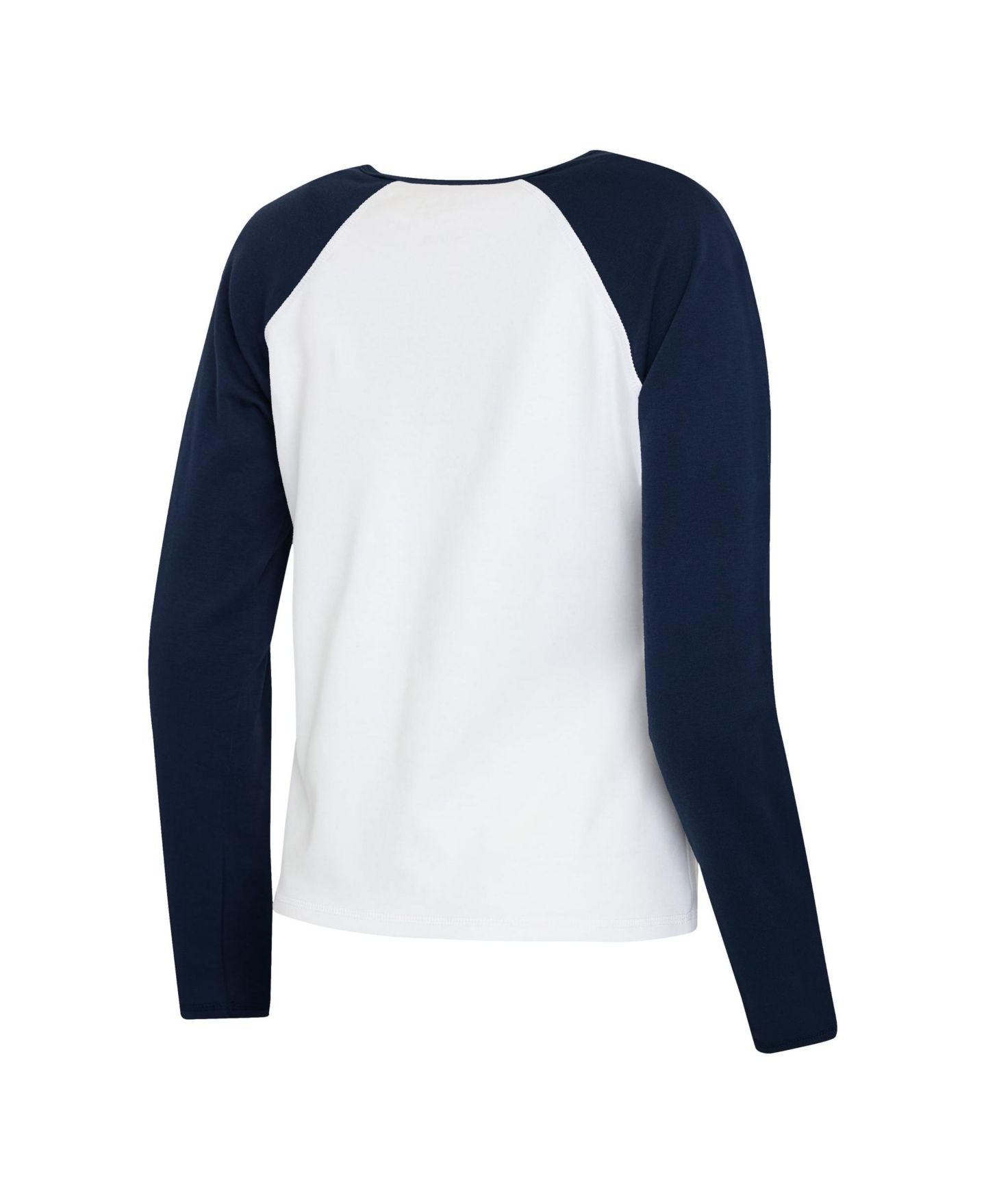 Женская футболка WEAR by Erin Andrews White/Navy Chicago Bears Henley Long Sleeve Raglan — фото 3