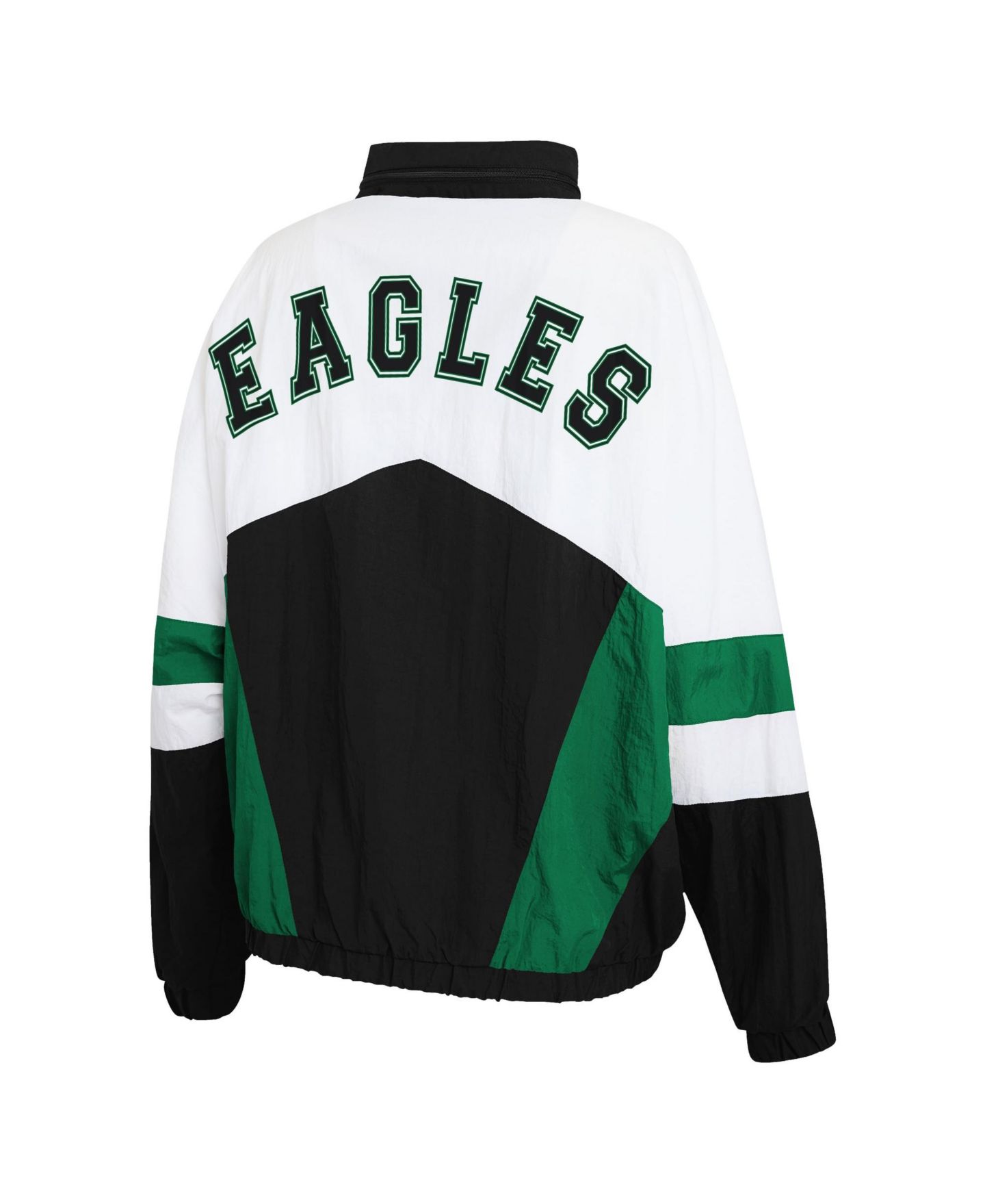 Женская куртка WEAR by Erin Andrews White/Black Philadelphia Eagles Plus Size Crinkle Full-Snap Hooded Windbreaker — фото 3