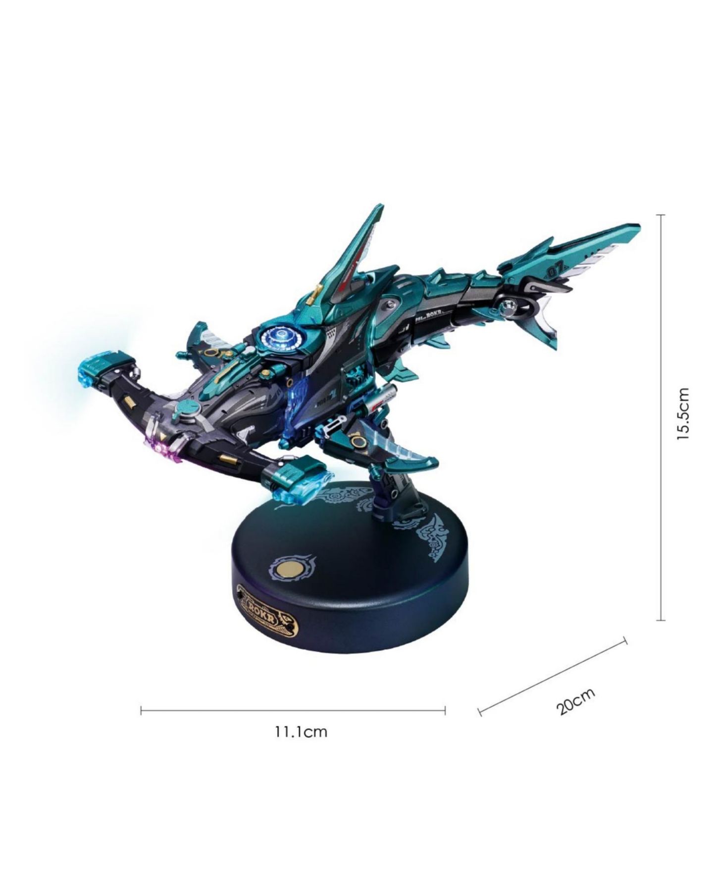 Детские конструкторы Robotime Hammerhead Shark Motorized Programmable Lighting Mechanical 122-Piece 3D Puzzle, Ages 14+ — фото 4
