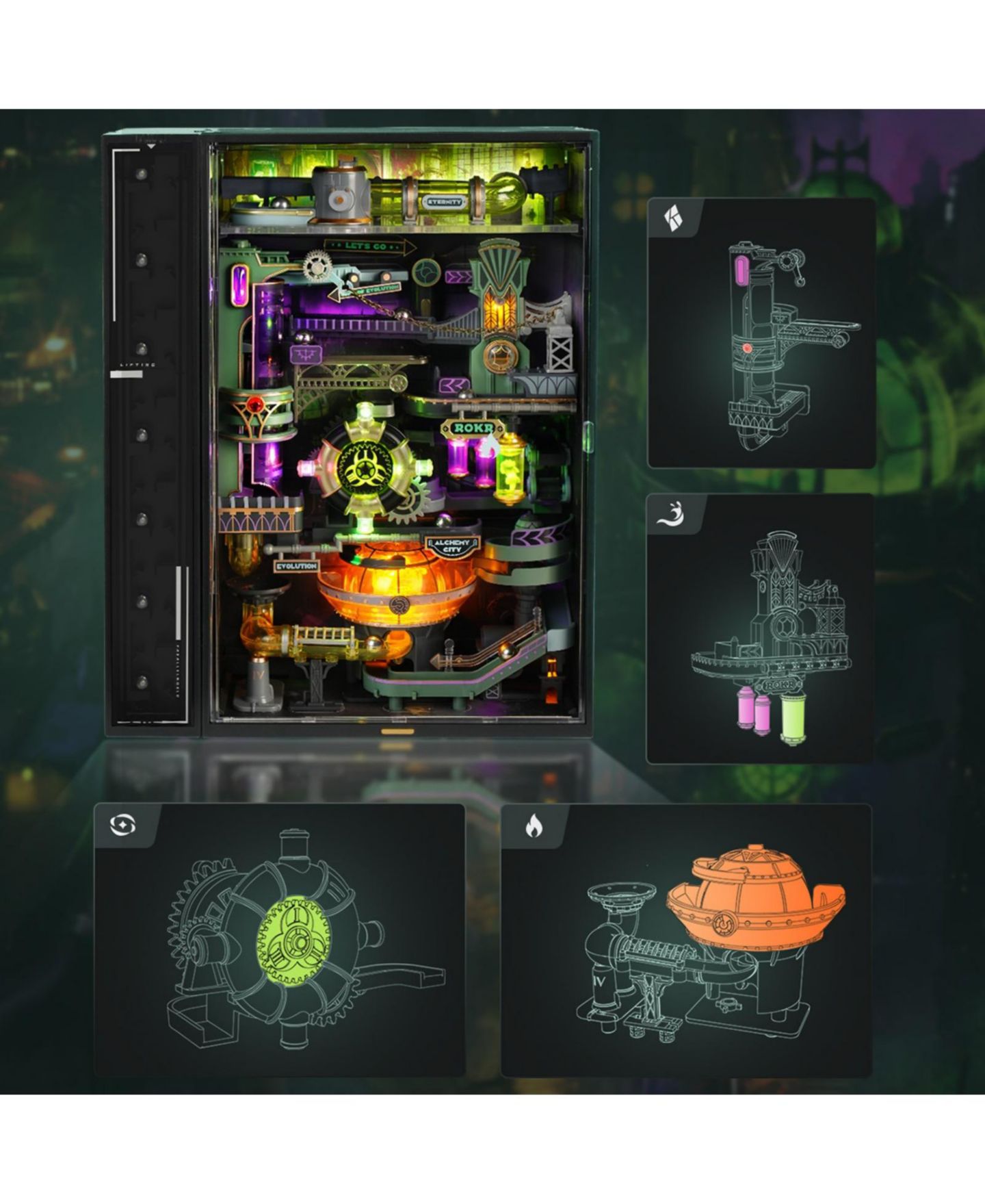 Детский конструктор Robotime Parallel World Alchemy City Electric 3D Puzzle Building Set, Ages 14+ — фото 5