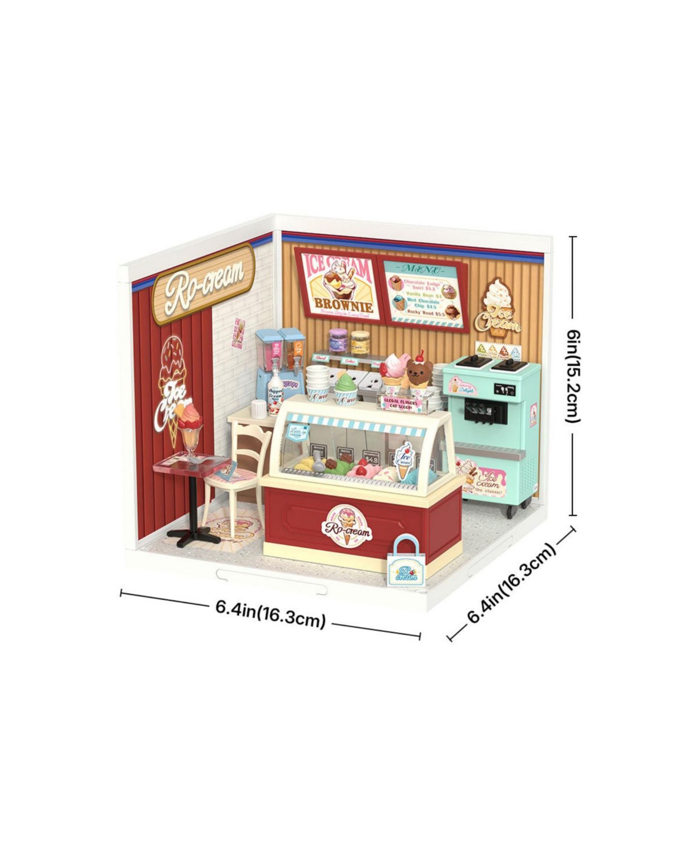 Детский конструктор Robotime Super Creator Series Flavorful Ice Cream Shop DIY Building Kit, 144-Piece, Ages 14+ — фото 4