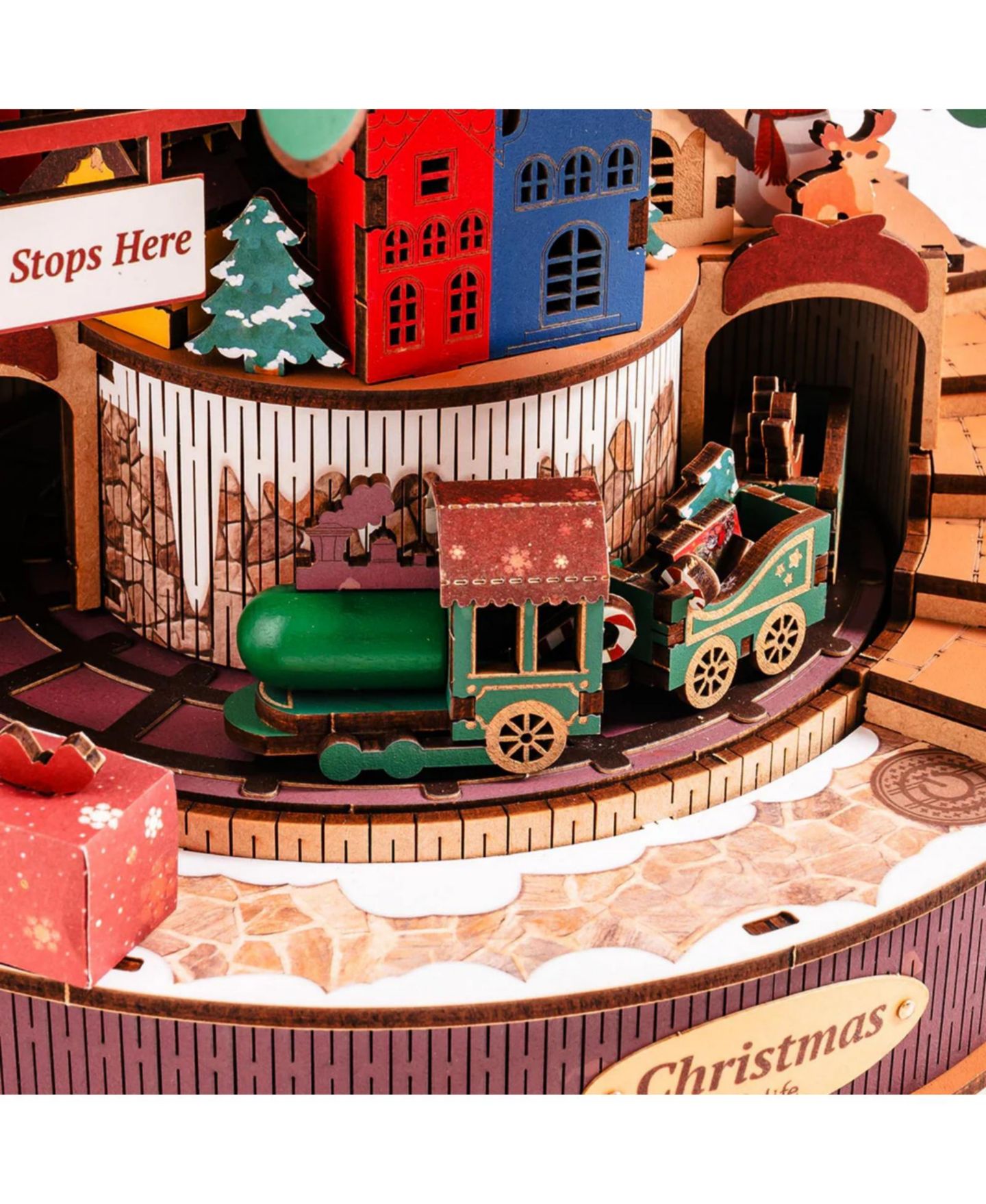 Детский конструктор Robotime Christmas Music Dreamer 319-Piece 3D Wooden Puzzle Building Set, Ages 14+ — фото 6