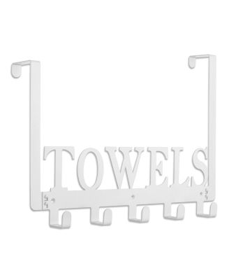 5 Hooks Over Door Hooks Towel Rack Bathroom Hardware Bedroom Cabinet Metal
