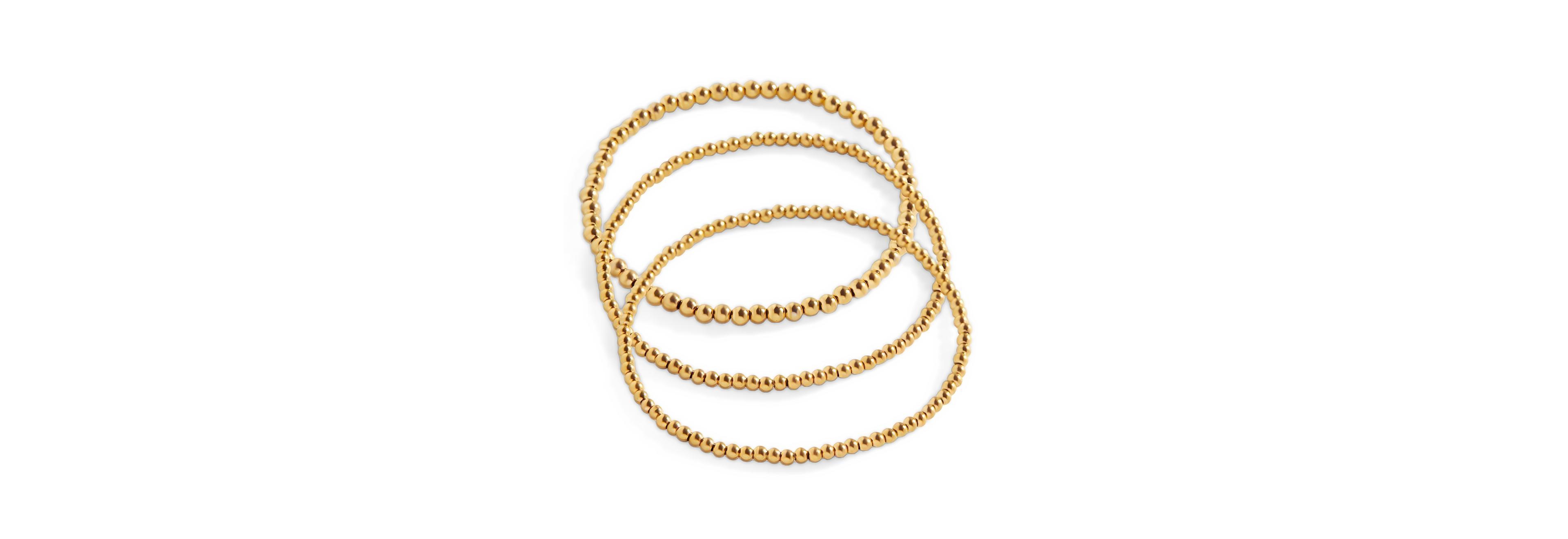 Mint & Lily Gold-Tone Beaded Stretch Bracelet, 3-Piece Set