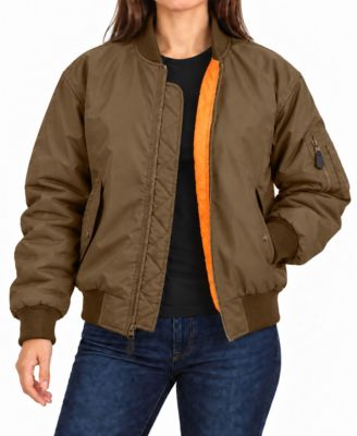 Women's Spire By Galaxy Antivento Loose Fit Heavyweight MA-1 Flight Bomber Jacket