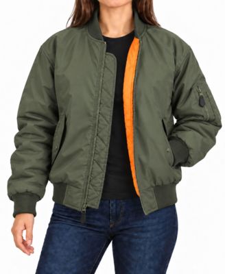 Women's Spire By Galaxy Antivento Loose Fit Heavyweight MA-1 Flight Bomber Jacket