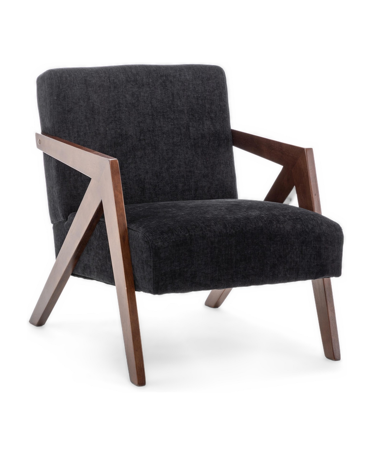 sumyeg Mid Century Modern Accent Chair with Wood Frame and Soft Linen Fabric