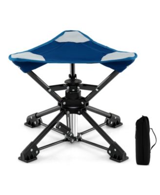 Swivel Folding Camping Stool Supports 330 lbs with Carry Bag