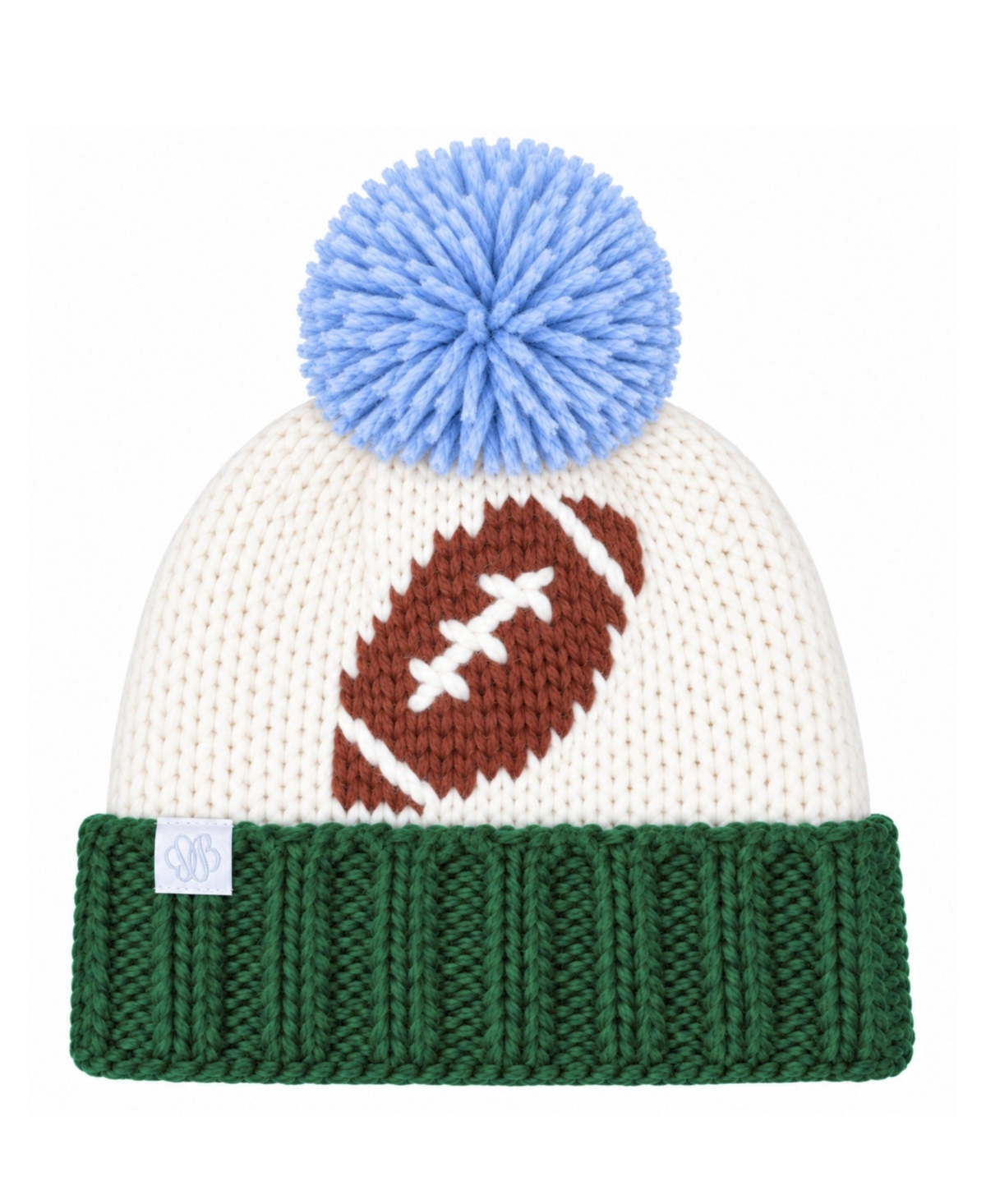 Bits & Bows Toddler Football Bobble Chunky Knit Beanie