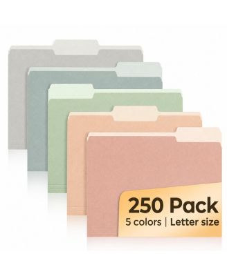 250 Pack File Folders 13 Cut Tab Easy Labeling Durable Organization For Home Office School
