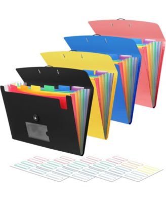 4 Pack 7 Pocket Accordion File Organizer With Labels Expanding Folder For Documents Letter Size A4 Papers