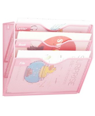 Wall Mounted 5 Pocket File Organizer Magazine Mail Holder