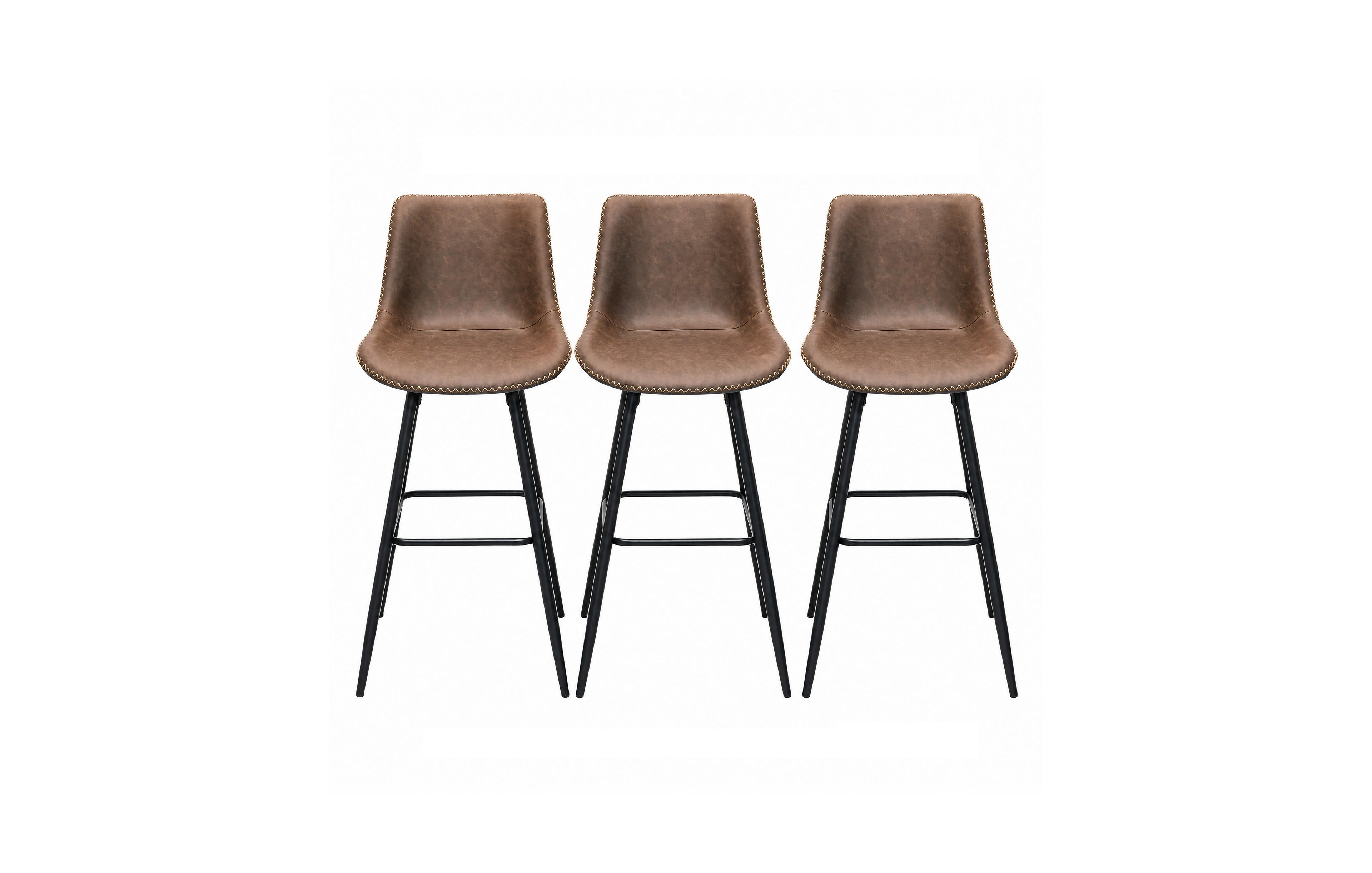 gaomon Bar Stools Set of 3, 30" Bar Height Barstools with Backs,Metal Legs