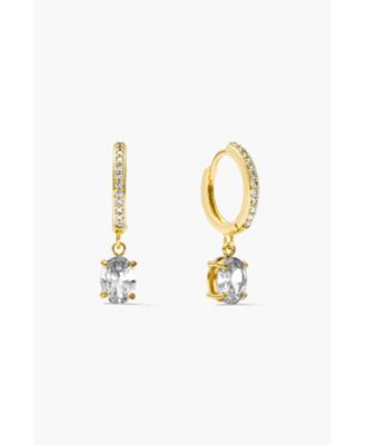 Gold-Tone Oval Huggie Hoop Earrings