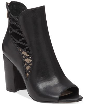 Jessica Simpson Millo Block-Heel Peep-Toe Booties - Boots - Shoes - Macy's